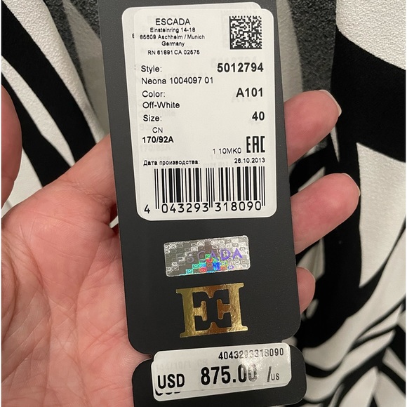 Escada Geometric Blouse NWT - Picture 5 of 9